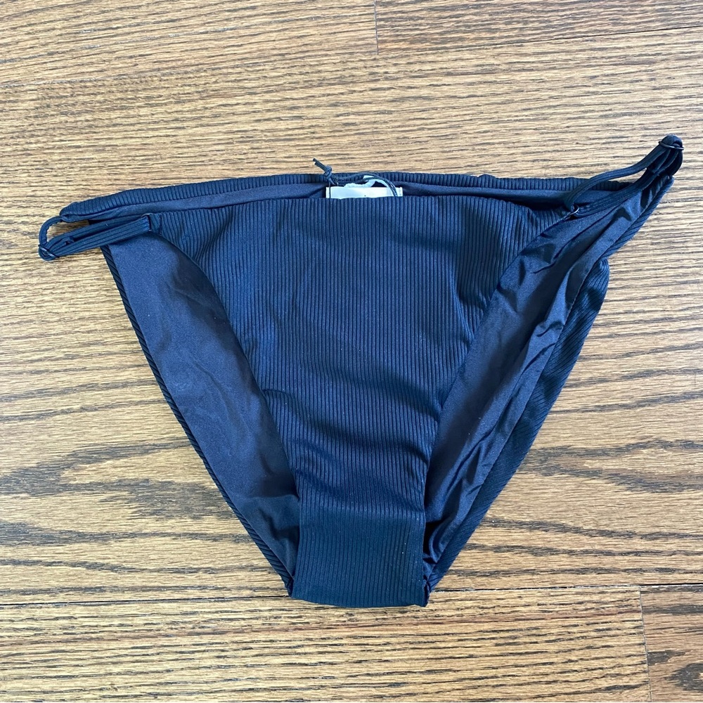 Onia Hannah Bikini Bottom in Ribbed Black, NWT